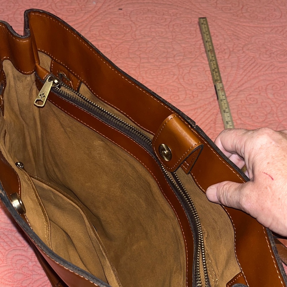 Patricia Nash Tan Leather Tote Bag purse - Picture 6 of 7